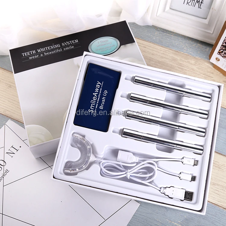 Factory price oem teeth whitening pen kit with led light