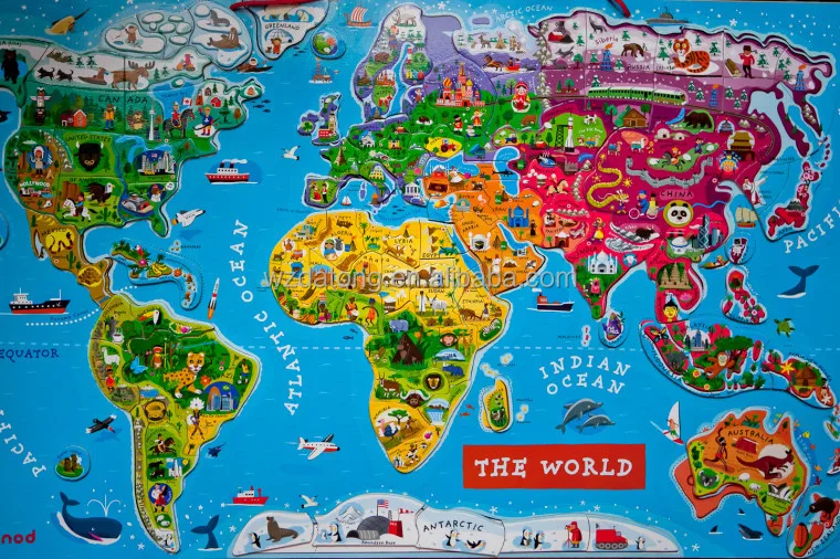 Laminated Paper World Map Magnetic Jigsaw Puzzle Mat Laminated Paper World Map Magnetic Jigsaw Puzzle Mat