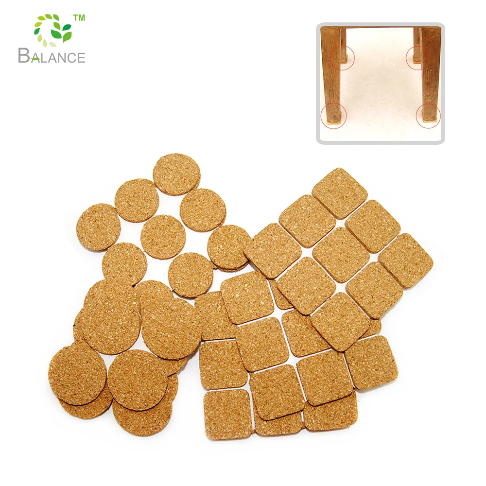 Self Adhesive Cork Roll Floor Protector Pads Wood Color Square And Round 10mm110mm 2mm6mm