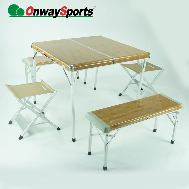 Onwaysports Space Saving Camping Dining Table And Chairs For Picnic