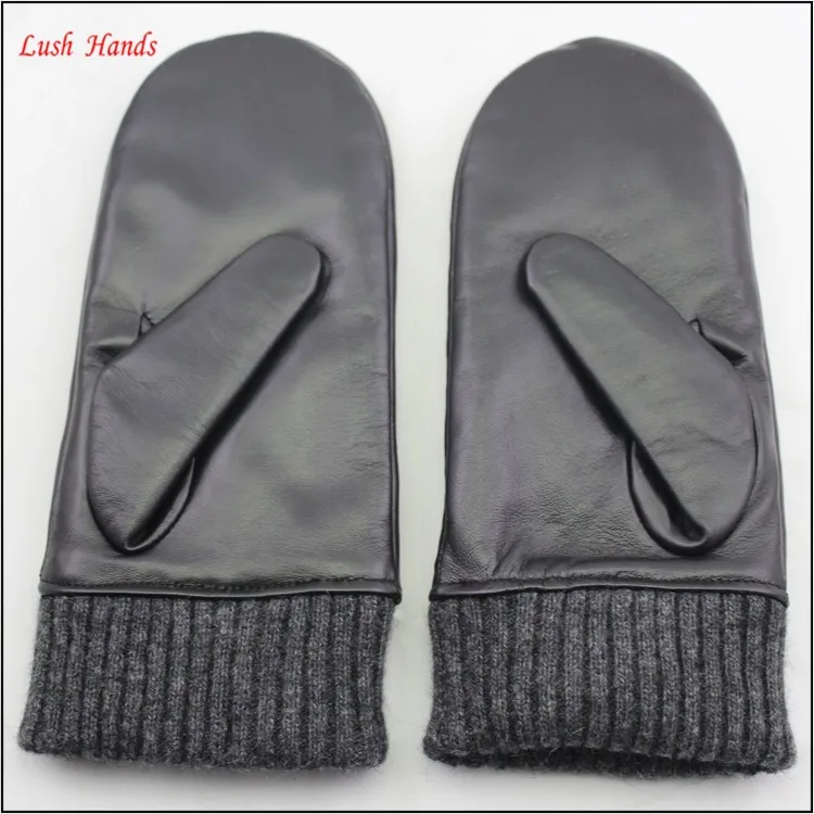 2016 warm winter 100% genuine leather mittens women
