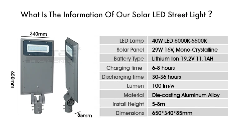 ALLTOP Solar power aluminum waterproof outdoor 40 50 watt all in one solar led street light