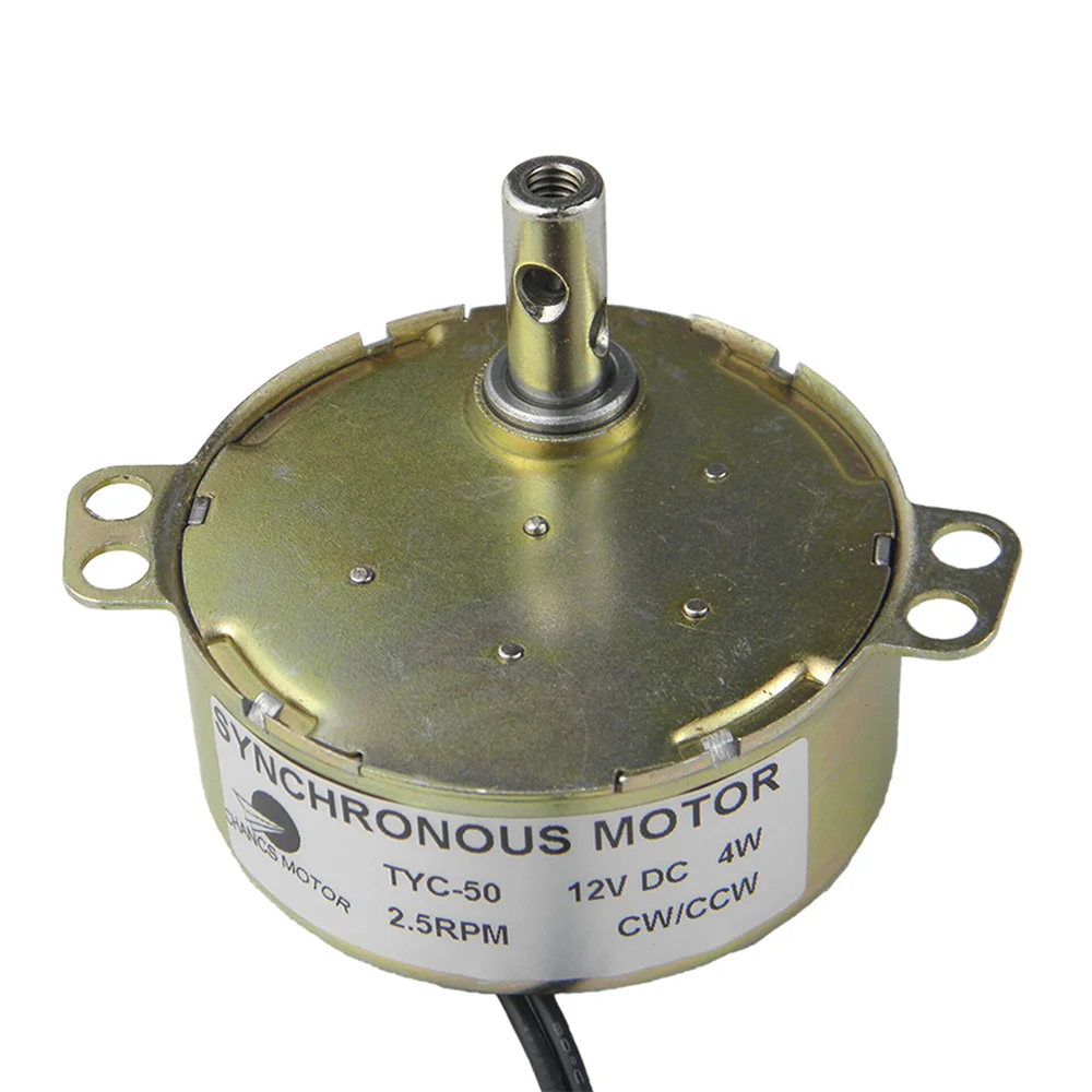 Ty50 Ac Synchronous Motor 12v 4w 2.5rpm 3rpm Gear Electric Motor For