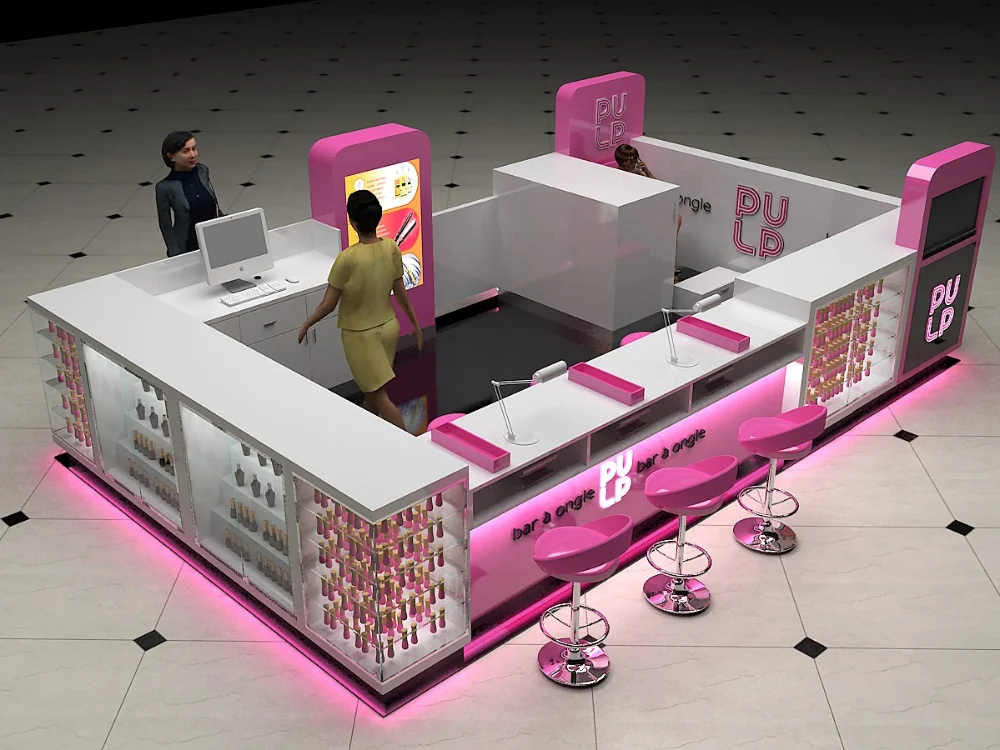 Pioneer Cambered Stainless Steel Nail Bar Tables Furniture For Nails