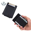RFID blocking slim front pocket mens carbon fiber leather wallet