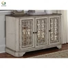 Antique white collection 3 doors wooden cabinet