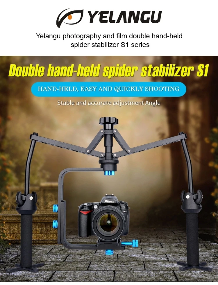 JingYing cheap dual handle video camera spider stabilizer for camera