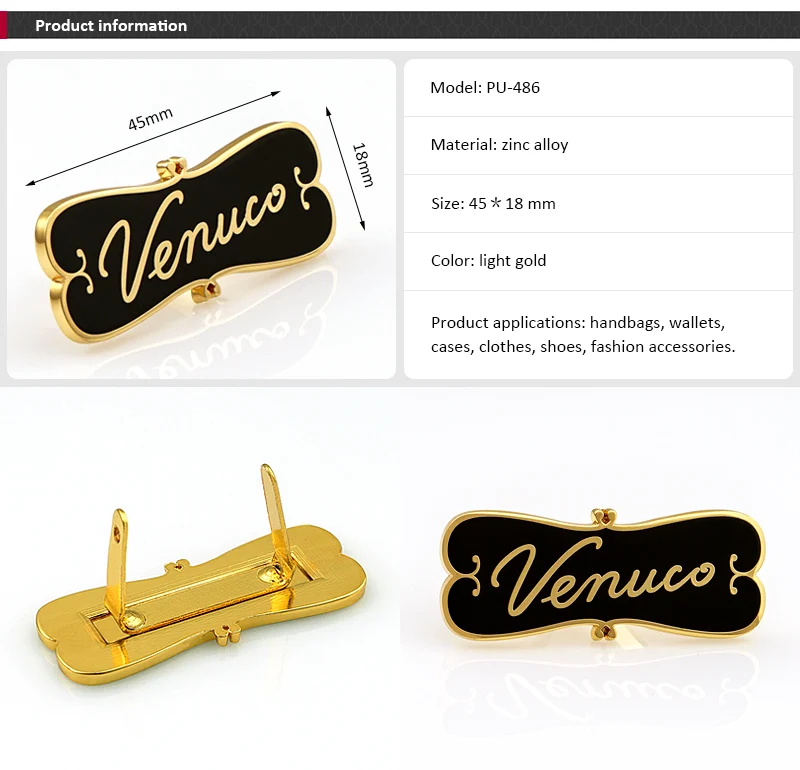Metal Logo Brand Handbag