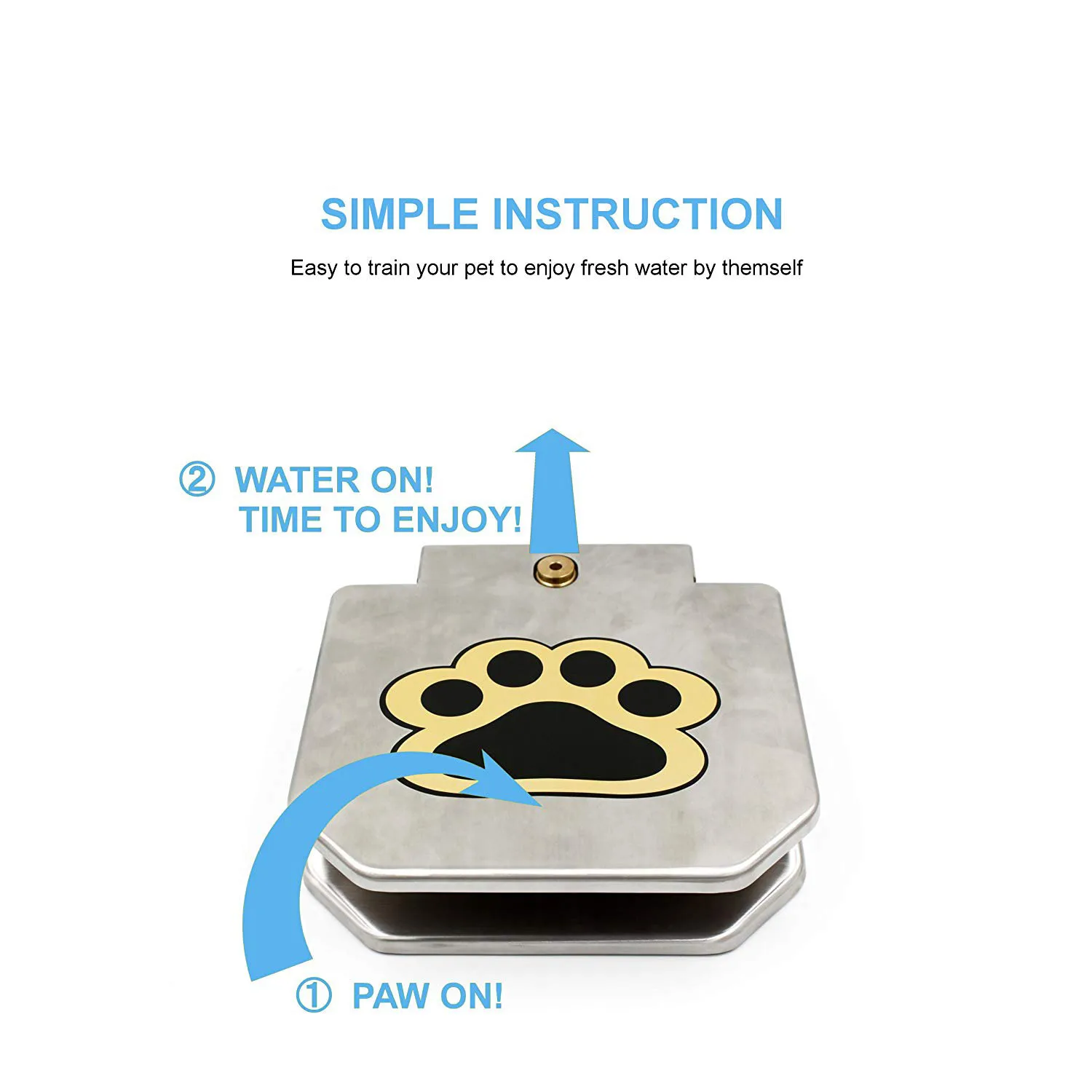 For Dog Upgraded Stainless Steel Step On Push Pedal Outdoor Pet Dog