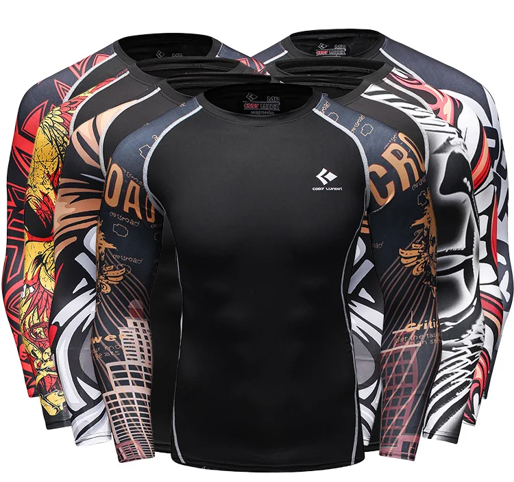 Cody Lundin tattoo design mma rash guard sublimated long sleeve mens sportswear rashguard