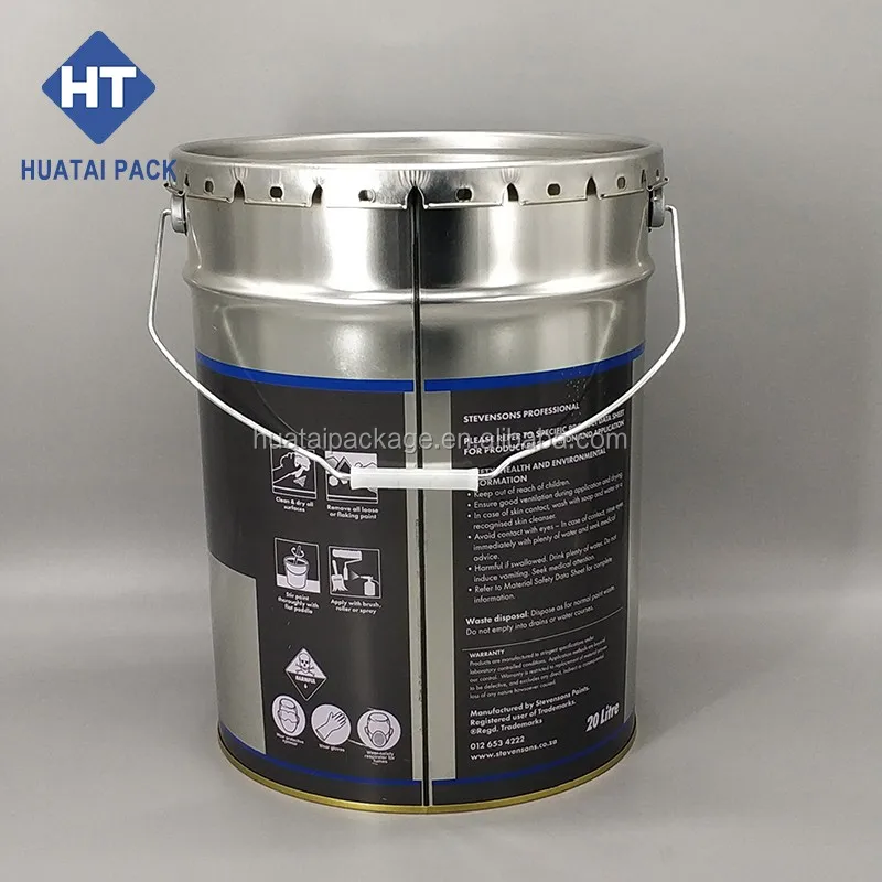 5 Gallon Metal Paint Can Open Head,20l Tin Pail With Lid&handle,Conical