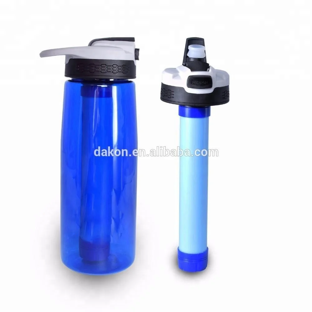 Water Filter Bottle & Builtin Compass Water Bottle,Portable 2stage