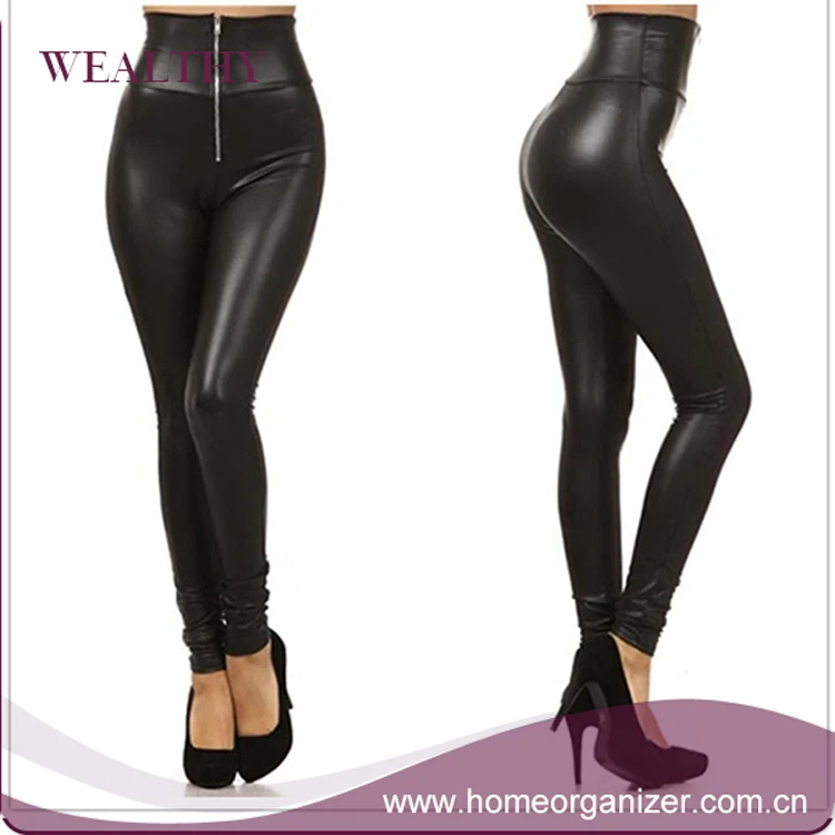 Spandex Fat Legging Black Sport Women Synthetic Leather Leggings - Buy ...