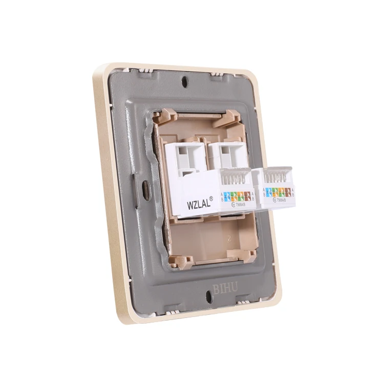 Rj45 Universal Double Network Data Wall Socket Faceplate For Computer