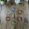 Hot Sale 200sets/lot 17mm round metal brass garment eyelets rhinestone eyelets colorful crystal diamond eyelets LSRE001-1