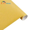 Golden sale adhesive car vinyl wrap 4d yellow carbon fiber film sticker with promotional price