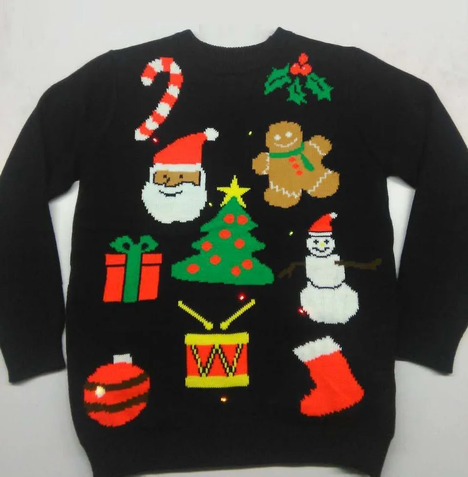 Custom Men And Women Lightup Ugly Christmas Sweater With Led Lights
