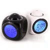 Multi Function Voice Sound Control LED Colorful Projection Alarm Clock