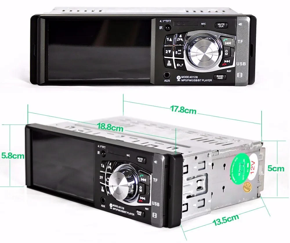 Radio Car Mp4 Mp5 Player,1 Din Hd 4.1 Inch Video Player With Rearview