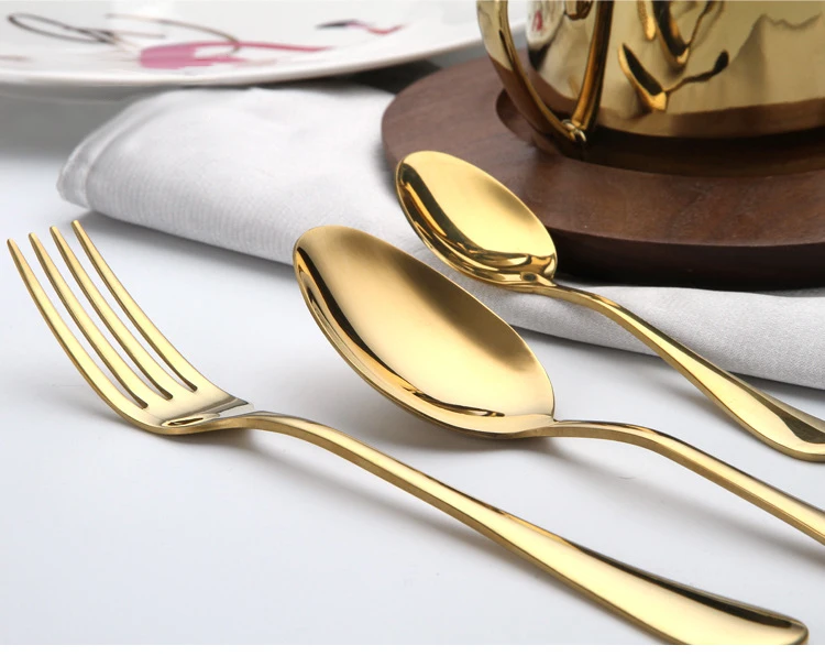 Royal Luxurious 24 Piece Gold Stainless Steel Gold Cutlery Set