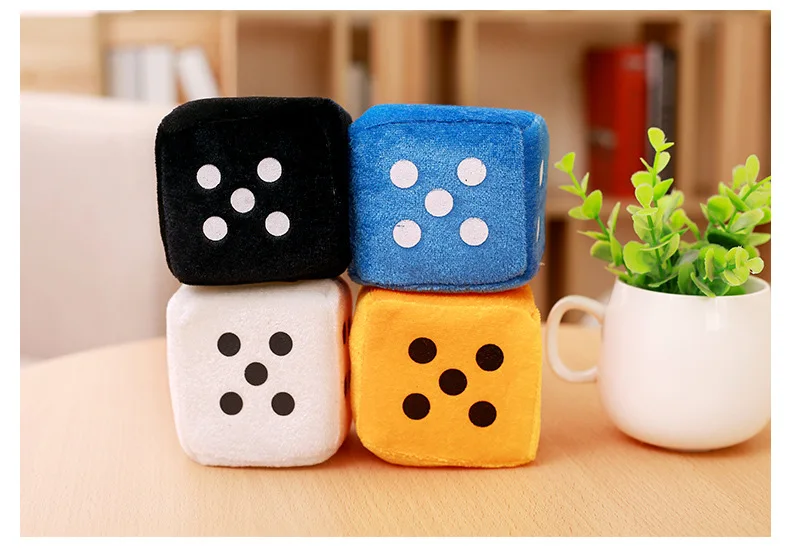 Custom Printed Soft Plush Hanging Toy Fuzzy Dice With White Dots - Buy ...