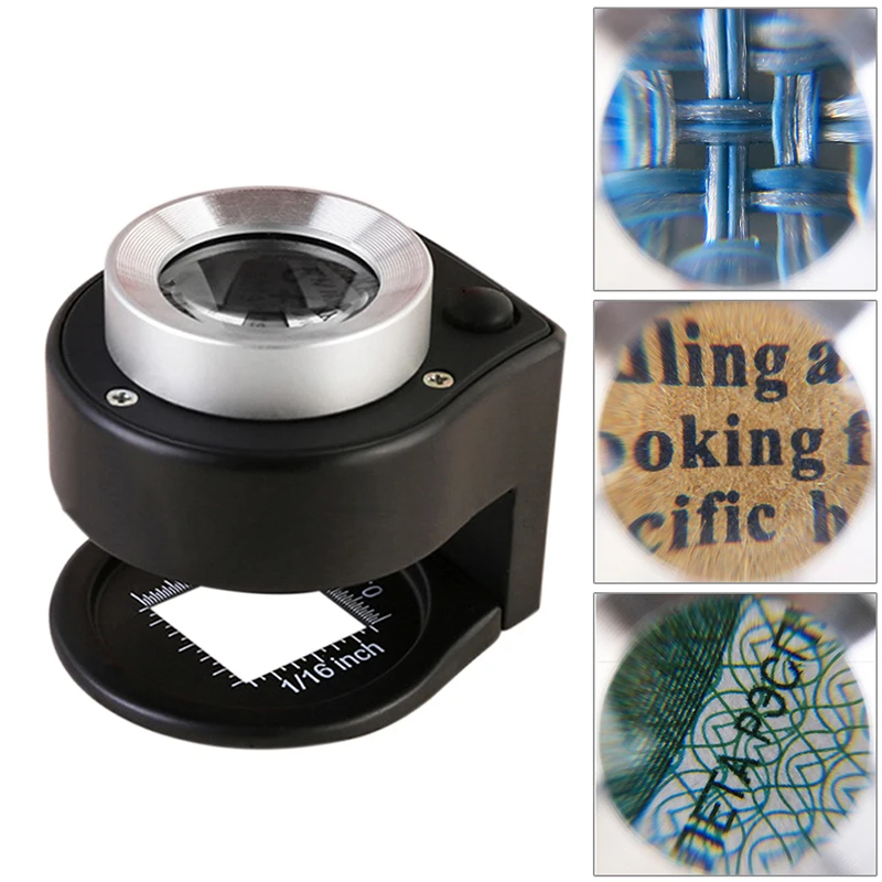 30x Optical Glass Lens Magnifier Full Metal Folding Linen Tester Loupe