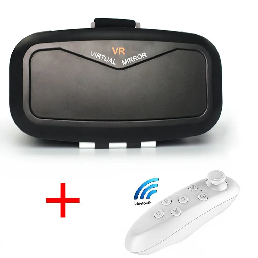 3D VR Glasses, ECVILLA 3D Virtual Reality Glasses VR Headset Box for iPhone 6s/6 plus/6/5s/5c/5 Samsung Galaxy s5/s6/note4/note5 and Other 4.7"-6.0"Smart Phones+ Remote Controlle (2016 New Version)