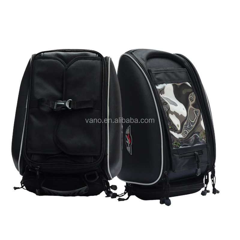 Waterproof combo PU/PVC motorcycle tank bag saddle bag with side pockets