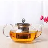 heat proof glass tea pot water kettle with infuser 600ml coffee flower tea pot with handle stainless steel infuser
