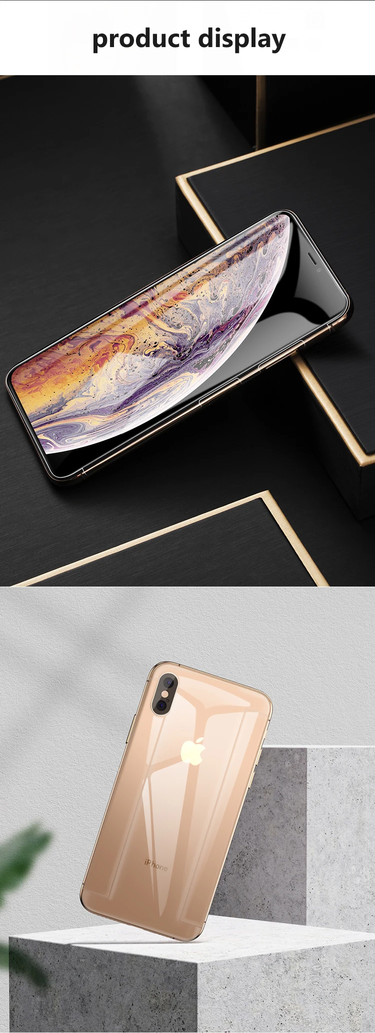 Front back full coverage TPU screen protector for iPhone XS Max XR 8 7 Plus