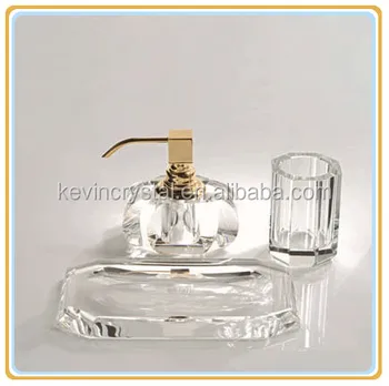 Gold Bathroom Accessories Set Crystal Comb Dish Liquid Soap Gold Bathroom Accessories Set Crystal Comb Dish Liquid Soap Dispenser Tumbler
