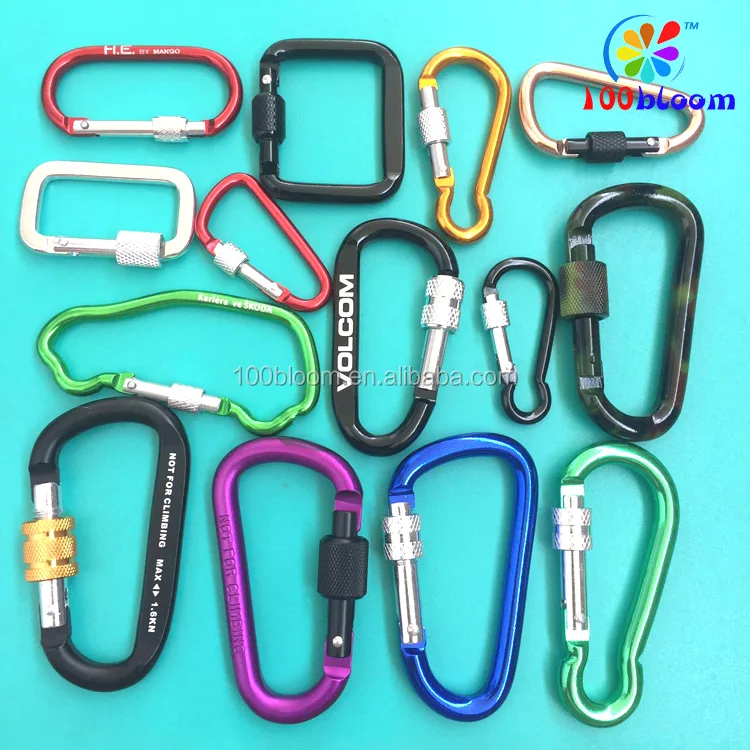 Factory wholesale the newest design high quality 9.5cm aluminum carabiner keychain