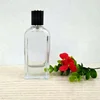 Flat Rectangle 50ml Clear Glass Perfume Spray Bottle