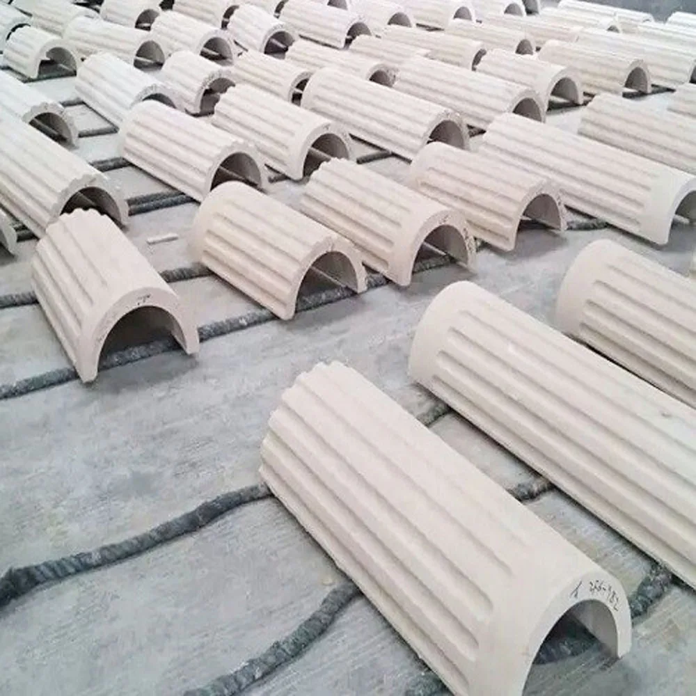 Fluted Beige Limestone Greek Column Decoration Roman Column Pillar For