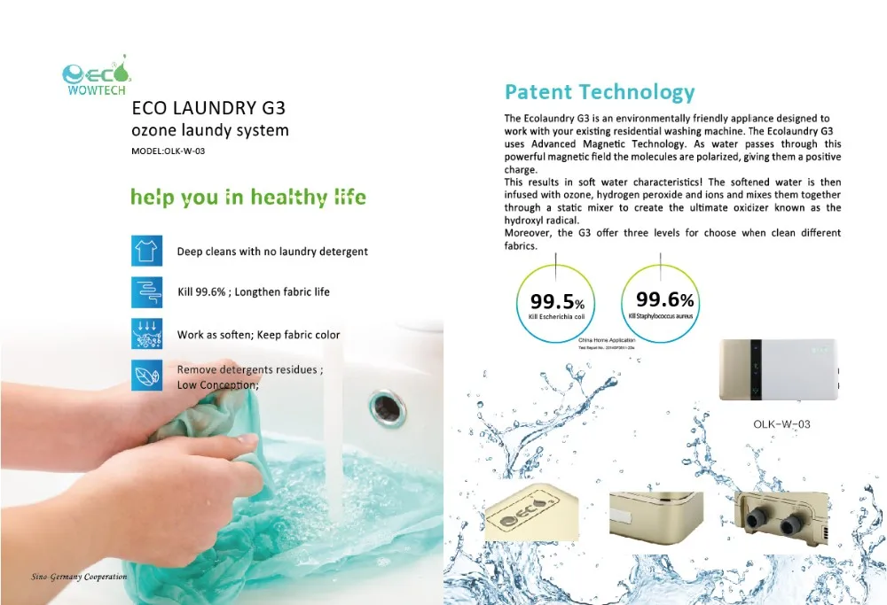 Detergentfree Eco Ozone Laundry System To Clean And Sterilize