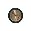 Simple Design round shape black metal numbers quartz alarm clock,Ultra-quiet Beside travel digital quartz table wecker clock