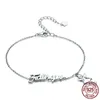 Custom 925 Sterling Silver Letter Word Bracelet Fairy Shape Jewelry for Girls