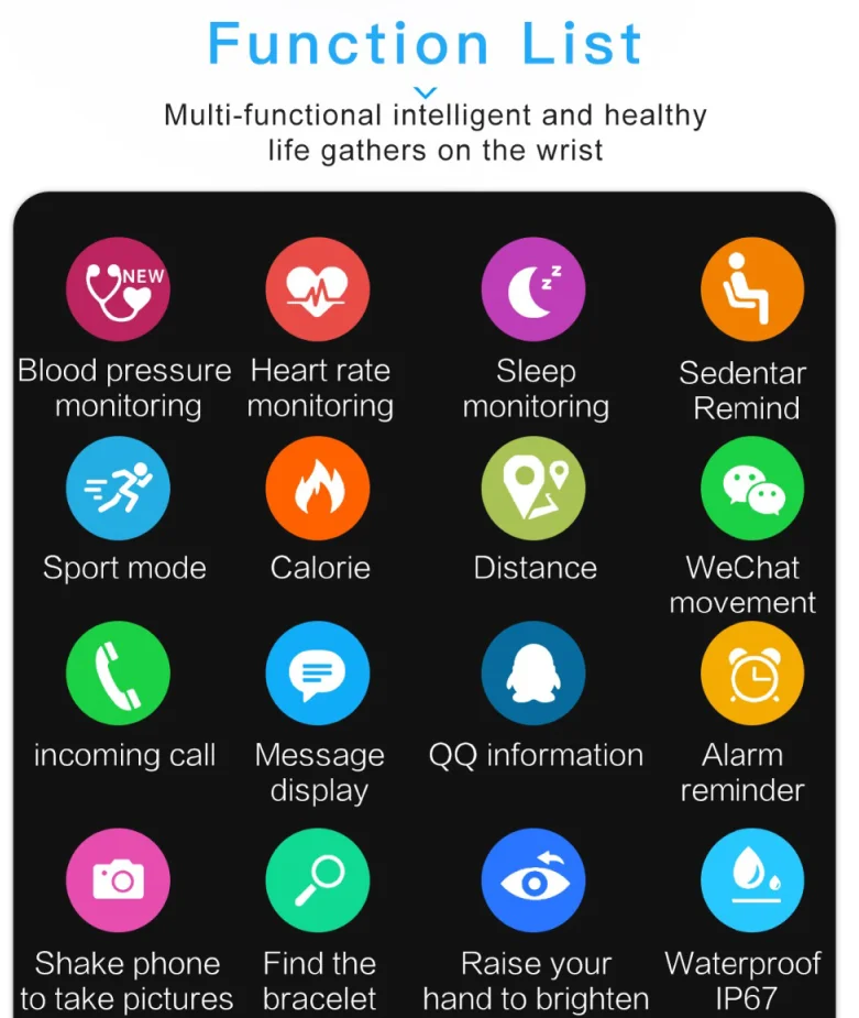 A6  color screen fitness tracker Step Counter Activity Monitor smart watch band