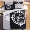 His Side and Her Side Printed Bedding Duvet Cover with Zipper Closure, 3 Pieces and 4 pieces Black and White Duvet Cover Set
