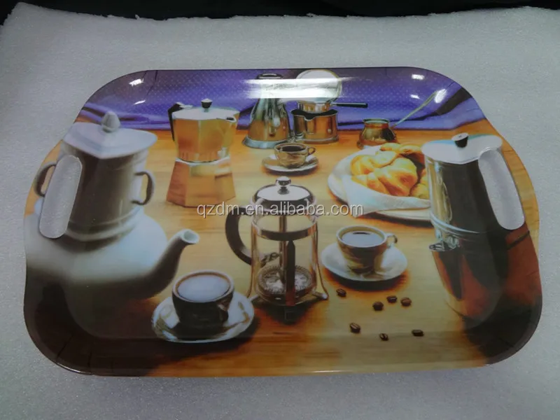 2-Handled Melamine Serving Tray For Europe Market