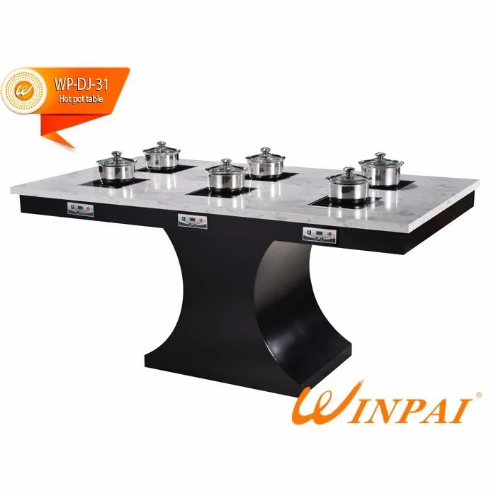 Hot Pot Table With 1big With 4 Small Single Hot Pot Induction Cooker