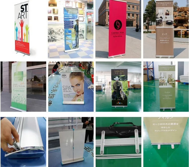 roll up banner stand size