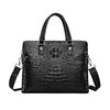 Men's crocodile leather handbag first layer leather business computer briefcase men's leather bag