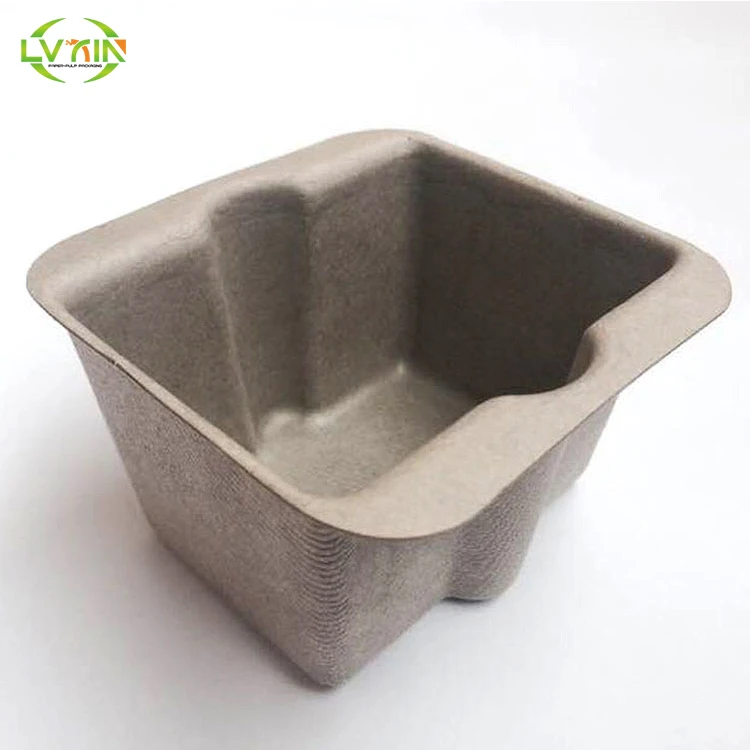 Biodegradable Molded Paper Pulp Trays Recyle Pulp Tray Pulp Packaging