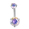 Pronged Set Round Shinning Iridescence Cubic Zircon Belly Piercing Stud Jewelry