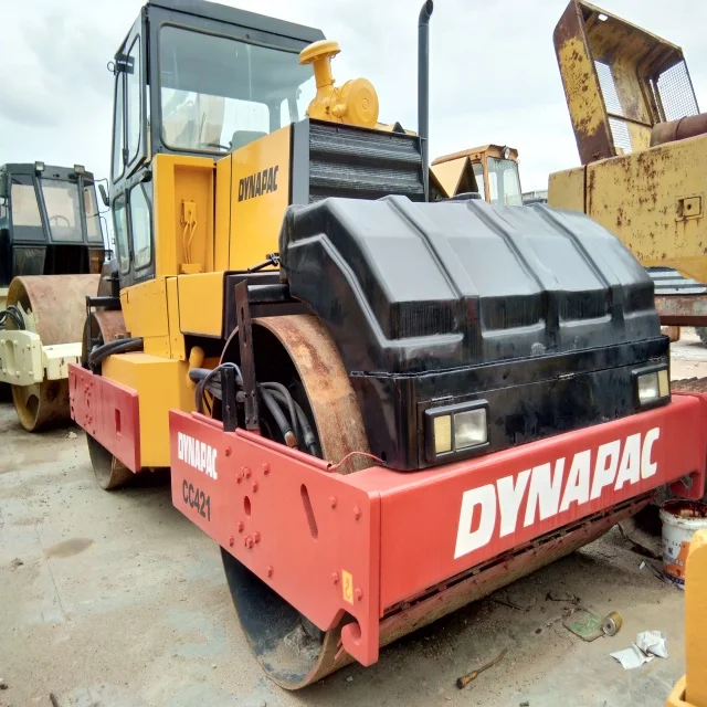 cc421 dynapac double vibrator used road roller with double drum