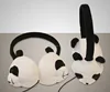 Factory price funny cartoon panda plush children headset for kids