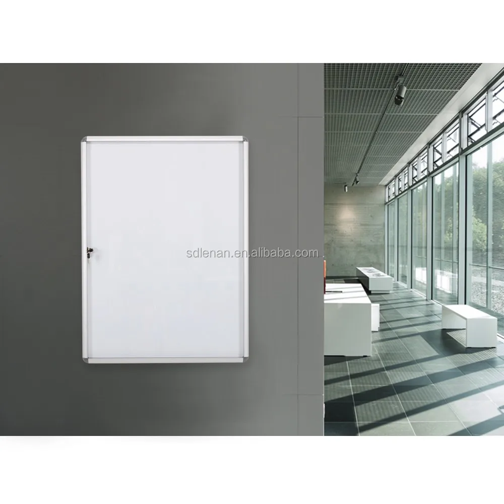 Shatterproof 3mm Enclosed White Board Wall Mount Lockable