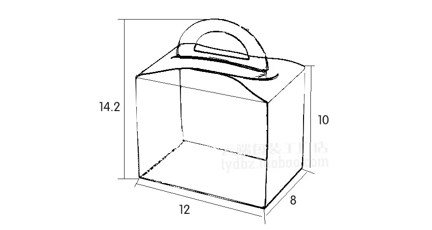 Wholesale customize printed 2 pcs cupcake packaging handle box slice package box with clear window