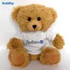 High quality custom made stuffed teddy bear toy with printed logo
